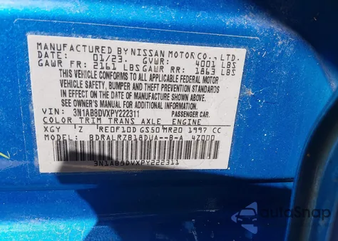 2023 Nissan Sentra Sr Xtronic Cvt z USA, uszkodzony, nr VIN 3N1AB8DVXPY222311